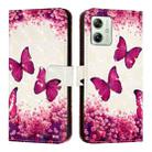 For Motorola Moto G54 India / Moto G54 Power 3D Painting Horizontal Flip Leather Phone Case(Rose Butterfly) - 2