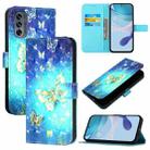 For Motorola Moto G62 5G Global / India 3D Painting Horizontal Flip Leather Phone Case(Golden Butterfly) - 1