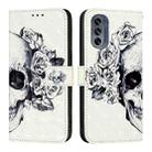 For Motorola Moto G62 5G Global / India 3D Painting Horizontal Flip Leather Phone Case(Skull) - 2