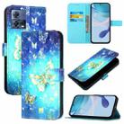 For Motorola Moto G72 3D Painting Horizontal Flip Leather Phone Case(Golden Butterfly) - 1