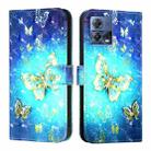 For Motorola Moto G72 3D Painting Horizontal Flip Leather Phone Case(Golden Butterfly) - 2