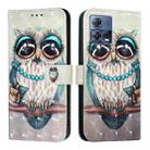 For Motorola Moto G72 3D Painting Horizontal Flip Leather Phone Case(Grey Owl) - 2