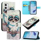 For Motorola Moto G73 3D Painting Horizontal Flip Leather Phone Case(Grey Owl) - 1