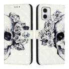 For Motorola Moto G73 3D Painting Horizontal Flip Leather Phone Case(Skull) - 2