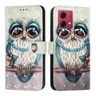 For Motorola Moto G84 3D Painting Horizontal Flip Leather Phone Case(Grey Owl) - 2