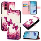 For Motorola Moto G84 3D Painting Horizontal Flip Leather Phone Case(Rose Butterfly) - 1