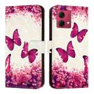 For Motorola Moto G84 3D Painting Horizontal Flip Leather Phone Case(Rose Butterfly) - 2