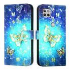 For Motorola One 5G Ace / Moto G 5G 2020 3D Painting Horizontal Flip Leather Phone Case(Golden Butterfly) - 2
