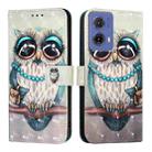 For Motorola Moto G85 3D Painting Horizontal Flip Leather Phone Case(Grey Owl) - 2