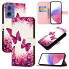 For Motorola Moto G85 3D Painting Horizontal Flip Leather Phone Case(Rose Butterfly) - 1