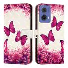 For Motorola Moto G85 3D Painting Horizontal Flip Leather Phone Case(Rose Butterfly) - 2