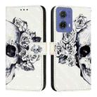 For Motorola Moto G85 3D Painting Horizontal Flip Leather Phone Case(Skull) - 2