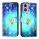 For Motorola Moto E14 3D Painting Horizontal Flip Leather Phone Case(Golden Butterfly) - 2