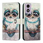 For Motorola Moto E14 3D Painting Horizontal Flip Leather Phone Case(Grey Owl) - 2