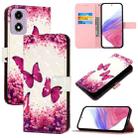 For Motorola Moto E14 3D Painting Horizontal Flip Leather Phone Case(Rose Butterfly) - 1