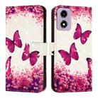 For Motorola Moto E14 3D Painting Horizontal Flip Leather Phone Case(Rose Butterfly) - 2