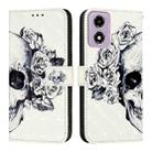 For Motorola Moto E14 3D Painting Horizontal Flip Leather Phone Case(Skull) - 2