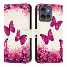 For Motorola Edge 50 5G Global 3D Painting Horizontal Flip Leather Phone Case(Rose Butterfly) - 2