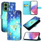For Motorola Moto G35 3D Painting Horizontal Flip Leather Phone Case(Golden Butterfly) - 1