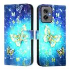 For Motorola Moto G55 3D Painting Horizontal Flip Leather Phone Case(Golden Butterfly) - 2