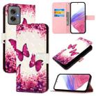 For Motorola Moto G55 3D Painting Horizontal Flip Leather Phone Case(Rose Butterfly) - 1