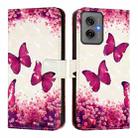 For Motorola Moto G55 3D Painting Horizontal Flip Leather Phone Case(Rose Butterfly) - 2