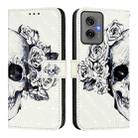 For Motorola Moto G55 3D Painting Horizontal Flip Leather Phone Case(Skull) - 2