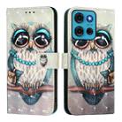 For Motorola Moto G75 5G 3D Painting Horizontal Flip Leather Phone Case(Grey Owl) - 2