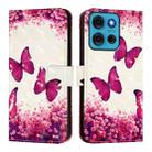 For Motorola Moto G75 5G 3D Painting Horizontal Flip Leather Phone Case(Rose Butterfly) - 2