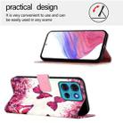 For Motorola Moto G75 5G 3D Painting Horizontal Flip Leather Phone Case(Rose Butterfly) - 3