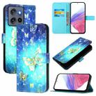 For Motorola Edge 50 Neo 3D Painting Horizontal Flip Leather Phone Case(Golden Butterfly) - 1