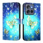 For Motorola Edge 50 Neo 3D Painting Horizontal Flip Leather Phone Case(Golden Butterfly) - 2