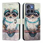 For Motorola Edge 50 Neo 3D Painting Horizontal Flip Leather Phone Case(Grey Owl) - 2