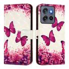 For Motorola Edge 50 Neo 3D Painting Horizontal Flip Leather Phone Case(Rose Butterfly) - 2