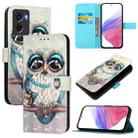 For Motorola Moto G05 3D Painting Horizontal Flip Leather Phone Case(Grey Owl) - 1