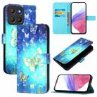 For Motorola Moto G15 3D Painting Horizontal Flip Leather Phone Case(Golden Butterfly) - 1