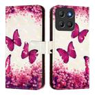 For Motorola Moto G15 3D Painting Horizontal Flip Leather Phone Case(Rose Butterfly) - 2