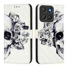 For Motorola Moto G15 3D Painting Horizontal Flip Leather Phone Case(Skull) - 2