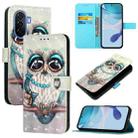 For Huawei Enjoy 50 4G / Nova Y70 Plus 3D Painting Horizontal Flip Leather Phone Case(Grey Owl) - 1