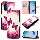 For Huawei Enjoy 50 4G / Nova Y70 Plus 3D Painting Horizontal Flip Leather Phone Case(Rose Butterfly) - 1