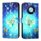 For Huawei Enjoy 50 Pro 4G / Nova Y90 3D Painting Horizontal Flip Leather Phone Case(Golden Butterfly) - 2