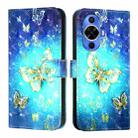 For Huawei nova 12s Global 3D Painting Horizontal Flip Leather Phone Case(Golden Butterfly) - 2