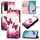 For Huawei P40 3D Painting Horizontal Flip Leather Phone Case(Rose Butterfly) - 1