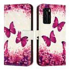 For Huawei P40 3D Painting Horizontal Flip Leather Phone Case(Rose Butterfly) - 2