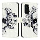 For Huawei P40 3D Painting Horizontal Flip Leather Phone Case(Skull) - 2