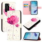 For Huawei P40 Pro 3D Painting Horizontal Flip Leather Phone Case(Flower) - 1