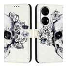 For Huawei P50 3D Painting Horizontal Flip Leather Phone Case(Skull) - 2