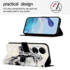 For Huawei P50 3D Painting Horizontal Flip Leather Phone Case(Skull) - 3