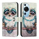For Huawei P60 Art 3D Painting Horizontal Flip Leather Phone Case(Grey Owl) - 2