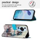 For Huawei P60 Art 3D Painting Horizontal Flip Leather Phone Case(Grey Owl) - 3